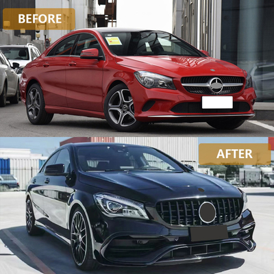 메르세데스 벤츠 W117를 CLA GT 스타일 전방 배머 그릴 2013-2019으로 업그레이드하십시오.