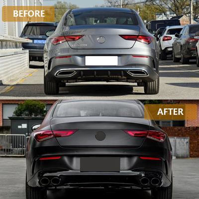 100% 테스트 된 후방 디프저 립 및 목 배기가스 Mercedes-Benz CLA W118 2020-2024