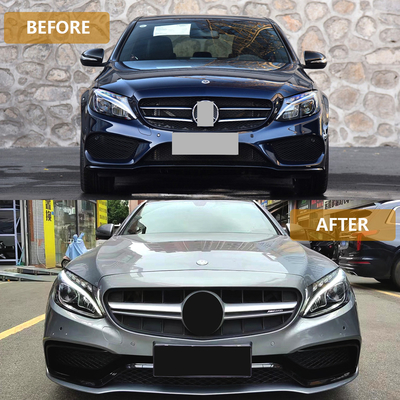 커스터마이즈된 C63 AMG 스타일의 메르세데스 벤츠 C-클래스 W205 2015-2018용 전면 배머 그릴
