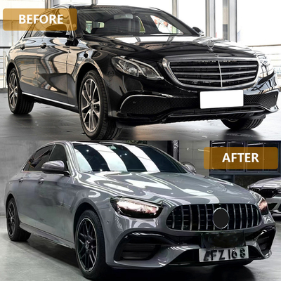E-클래스 W213 2016- AMG 21-23 보디 키트 자동차 버머 앞 입술 후방 디푸저 배기가스 팁 벤츠용 사이드 스커트